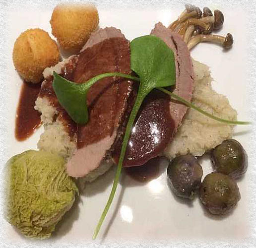 rôti de sanglier avec purée de topinambours