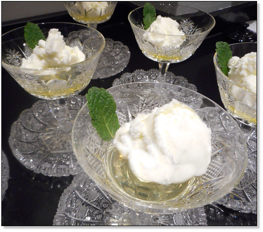 sorbet au citron avec Elixir d'Anvers