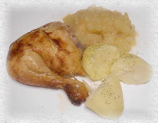 poulet à la compote de pommes