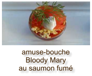 amuse-bouche Bloody Mary au saumon fumé