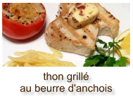thon grillé au beurre d'anchois
