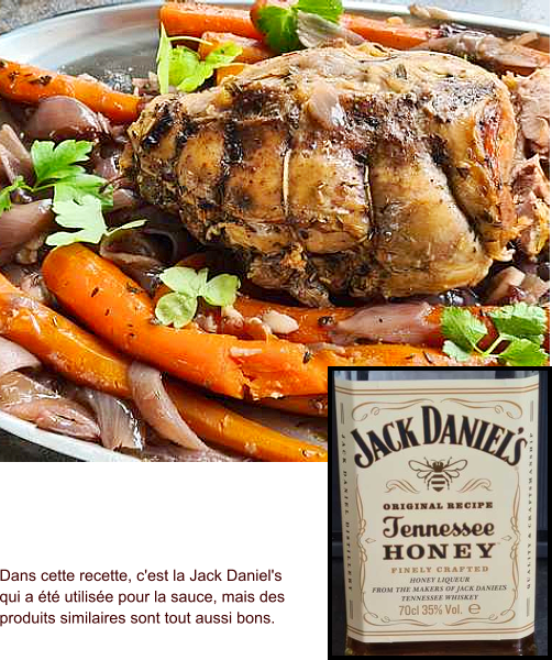 Dans cette recette, c'est la Jack Daniel's qui a été utilisée pour la sauce, mais des produits similaires sont tout aussi bons.