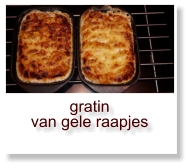 gratin  van gele raapjes