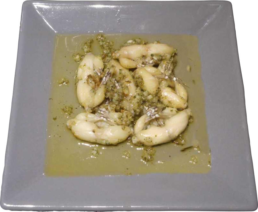 Frog legs with garlic butter