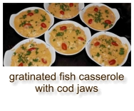 gratinated fish casserole with cod jaws