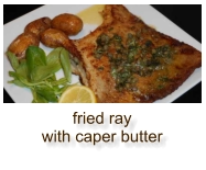 fried ray with caper butter
