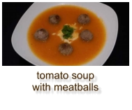 tomato soup with meatballs