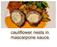 cauliflower nests in mascarpone sauce