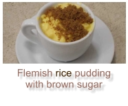 Flemish rice pudding with brown sugar