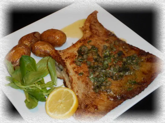 fried ray with caper butter