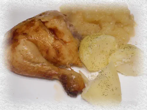roasted chicken with applesauce