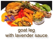goat leg with lavender sauce