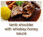 lamb shoulder with whiskey-honey sauce
