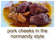 pork cheeks in the normandy style