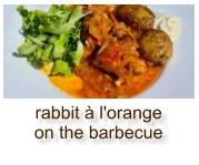 rabbit à l'orange on the barbecue
