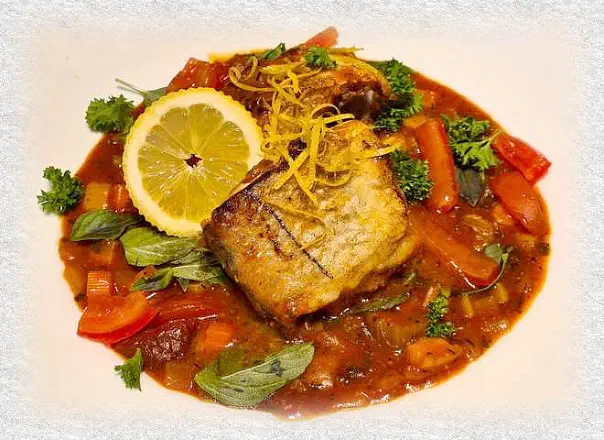 haddock in a tomato sauce with herbs
