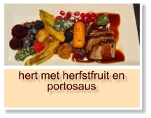 hert met herfstfruit en portosaus