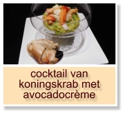 cocktail van koningskrab met avocadocrème