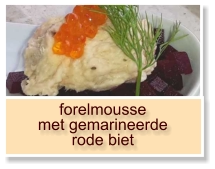 forelmousse met gemarineerde rode biet