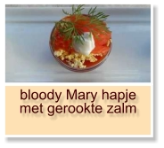 bloody Mary hapje met gerookte zalm