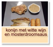 konijn met witte wijn en mosterdroomsaus