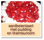 aardbeientaart met pudding en tiramisuroom