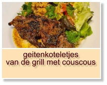 geitenkoteletjes van de grill met couscous