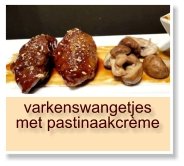 varkenswangetjes met pastinaakcrème