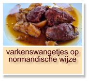 varkenswangetjes op normandische wijze
