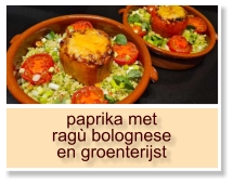paprika met ragù bolognese en groenterijst