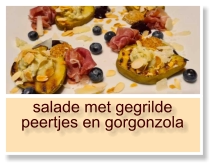 salade met gegrilde peertjes en gorgonzola