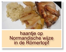 haantje op Normandische wijze in de Römertopf