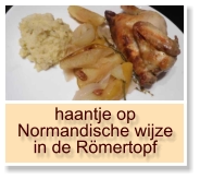 haantje op Normandische wijze in de Römertopf