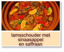 lamsschouder met sinaasappel  en saffraan