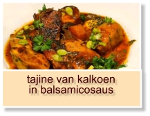 tajine van kalkoen in balsamicosaus