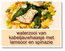 waterzooi van kabeljauwhaasje met lamsoor en spinazie