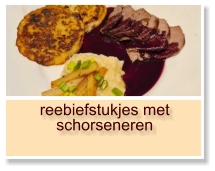 reebiefstukjes met schorseneren