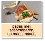 patrijs met schorseneren en madeirasaus