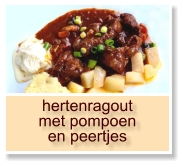hertenragout met pompoen en peertjes