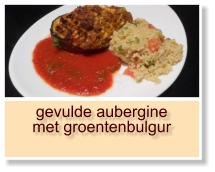 gevulde aubergine met groentenbulgur