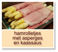 hamrolletjes met asperges en kaassaus