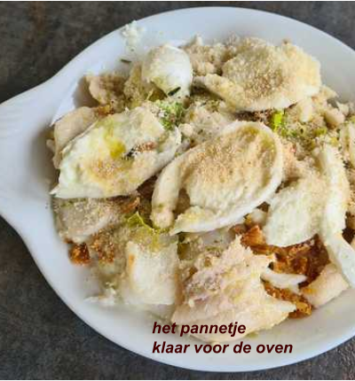 het pannetje klaar voor de oven