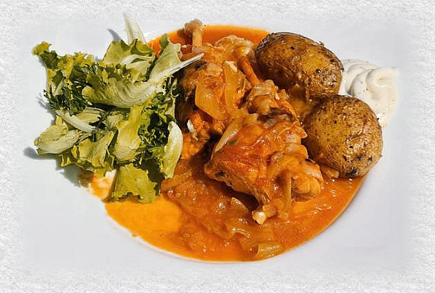 konijn à l'orange op de barbecue