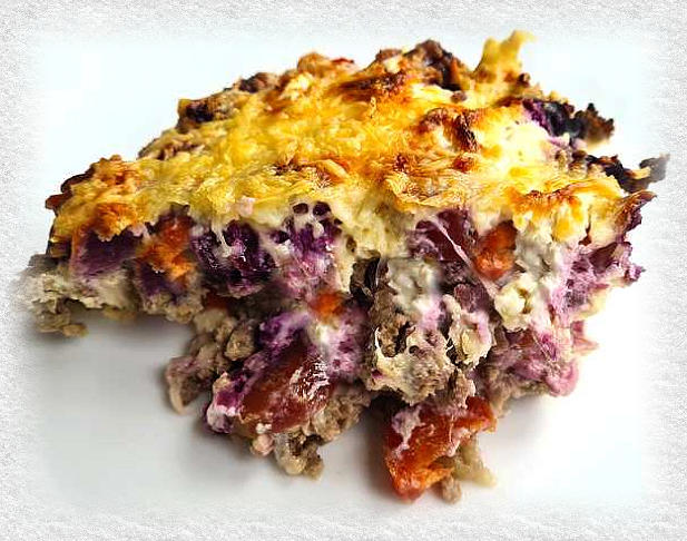 ovenschoteltje met rundergehakt en groenten