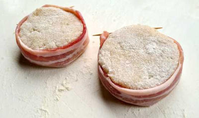kabeljauwburgers met spekrand