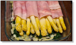 rolletjes ham en asperges