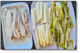 zeeduivel, prei en asperges