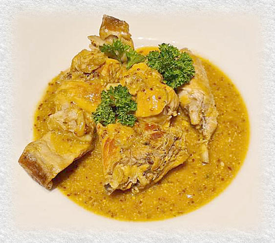 konijn met mosterd en witte wijn