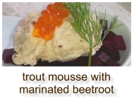 trout mousse with marinated beetroot