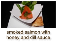 smoked salmon with honey and dill sauce